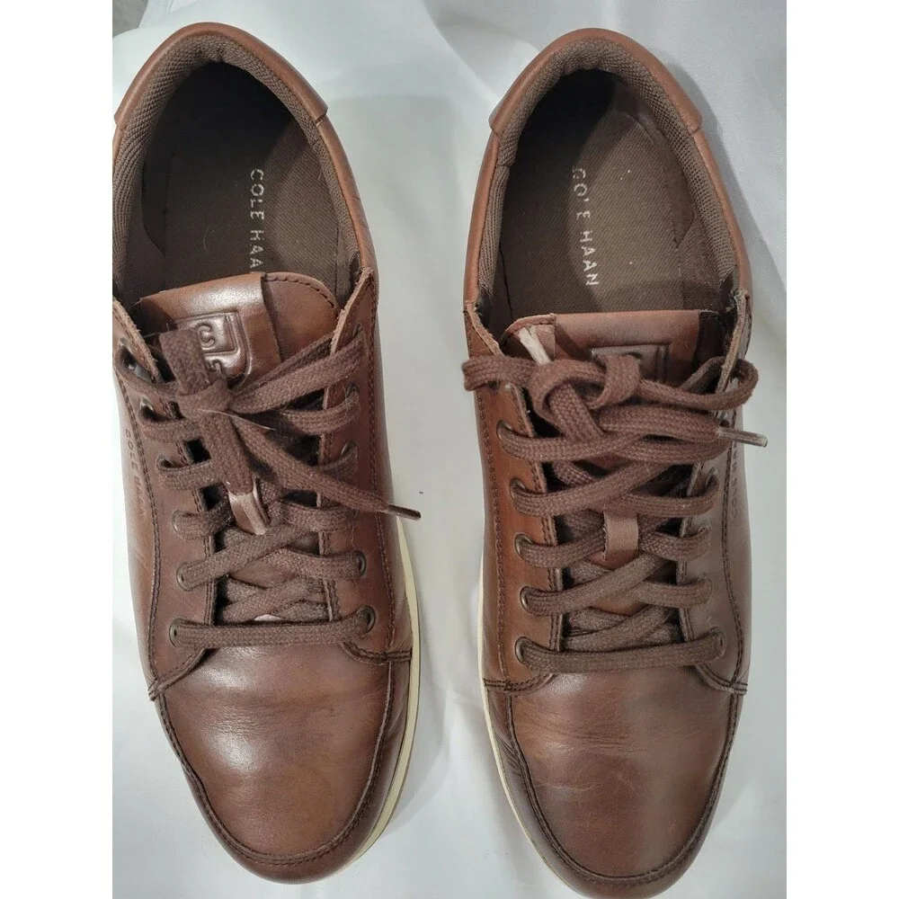 Cole Haan Men's Leather Vartan Sport Ox Sneakers  Size 11.5 M Brown